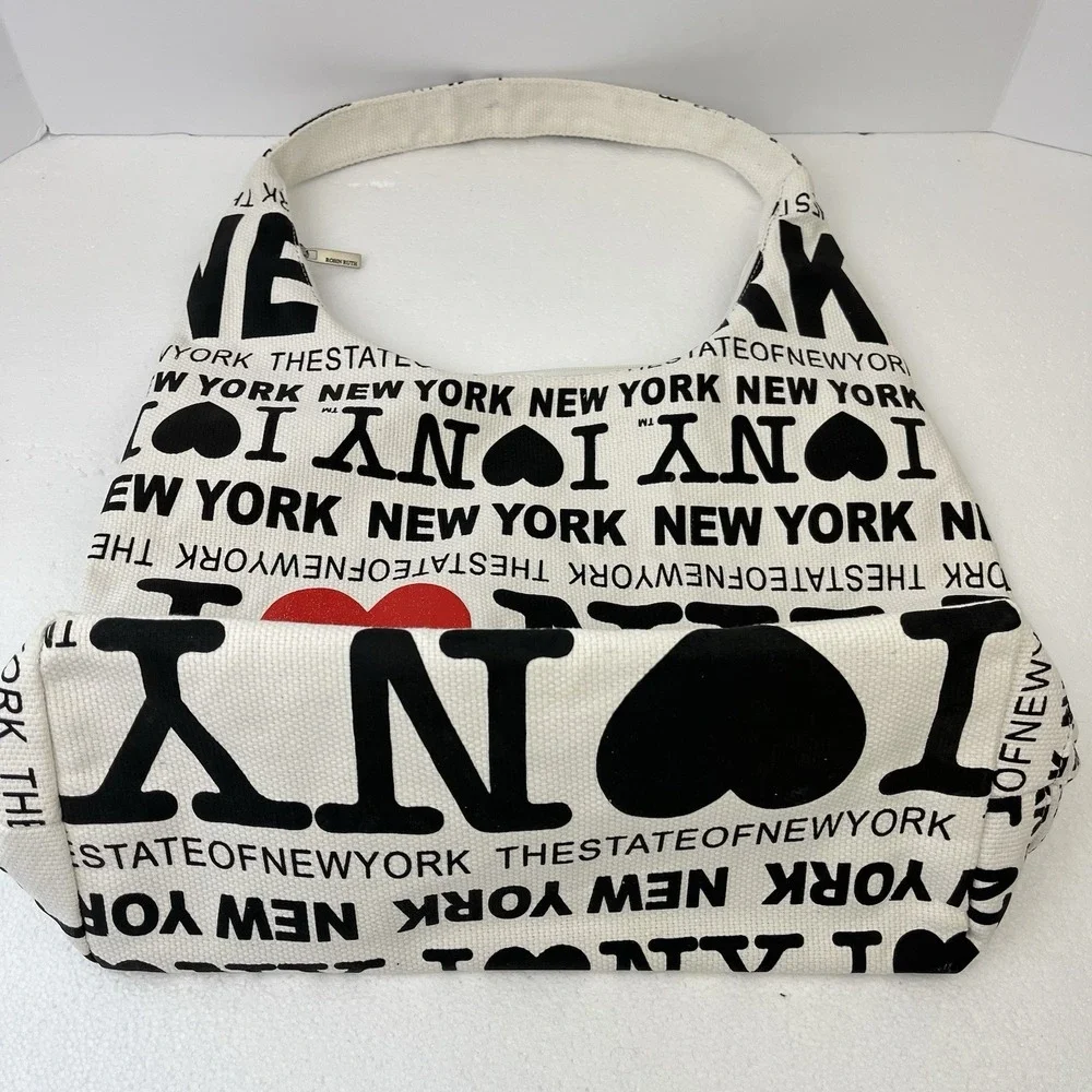 Robin Ruth New York City Shoulder Bag Purse Tote Black Glitter Red‎ Heart Zipper